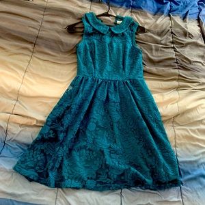Sleeveless mini dress dark green